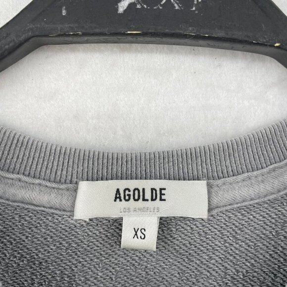 Agolde Los Angeles Sweatshirt Womens XS Gray Fleece Terry Crew Neck 3/4 Sleeves - Picture 8 of 13